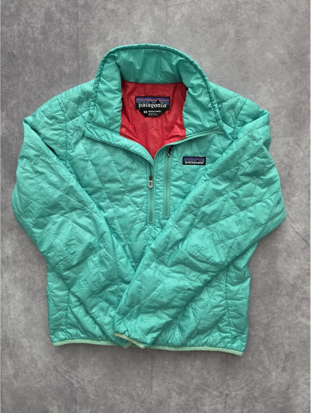 SKU0282 Patagonia Womens XS Nano Puff Pullover Jacket Teal Green Lightweight